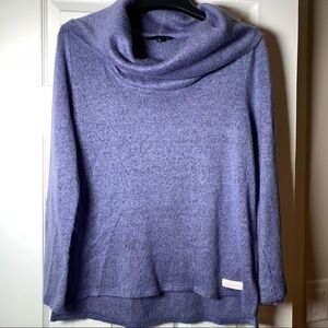 DKNY cowl neck fuzzy sweater purple medium